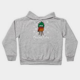 Christmas Cactus - Christmas Cactus With Scarf Kids Hoodie